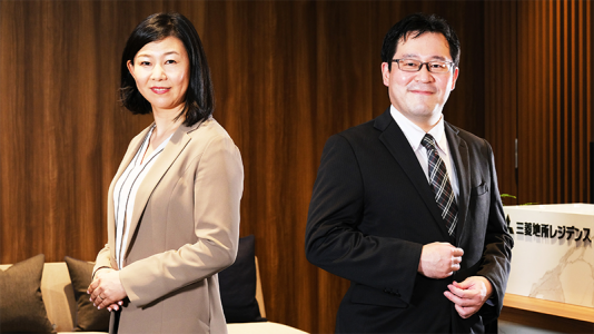 A Japanese Man and Woman who are executives at Mitsubishi